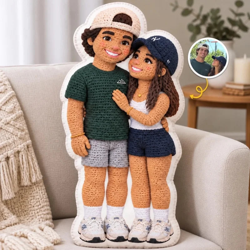 Custom Photo Couple Gifts - Personalized Shaped Pillow