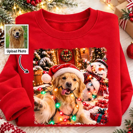 Dog Cat Ruin Christmas Things Upload Pet Photo - Personalized Shirt - Funny Gift For Dog Lovers, Cat