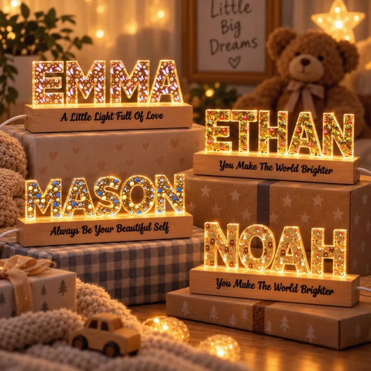 You Make the World Brighter - Personalized Acrylic Block LED Night Light - Kids Room Decor, Nursery 
