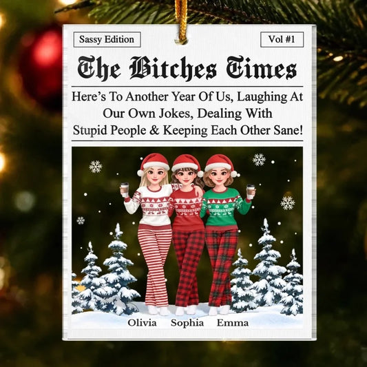 Custom Name Funny Christmas Gifts for Best Friends - Personalized Ornament