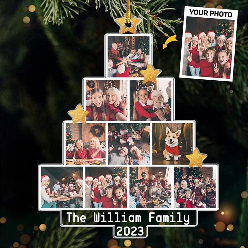 Custom Photo Christmas Family Gifts - Personalized Ornament