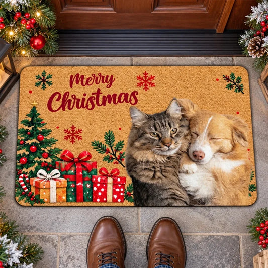Pawsome Christmas Photo - Personalized Doormat