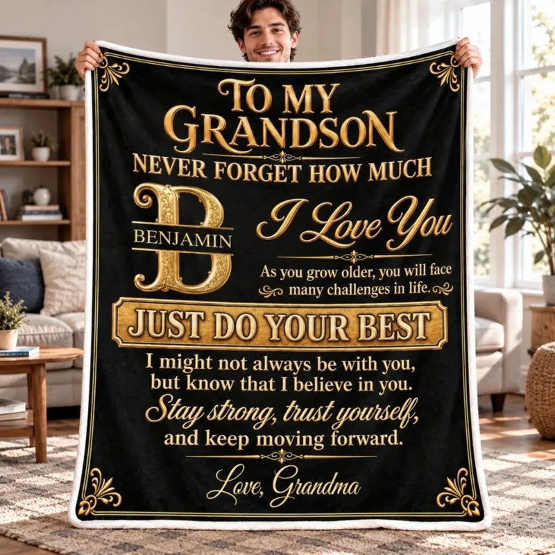 Custom Name Just Do Your Best Gifts For Grandson And Granddaughter - Personalized Blanket