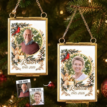 Forever Held in Light - Personalized Metal Frame Ornament