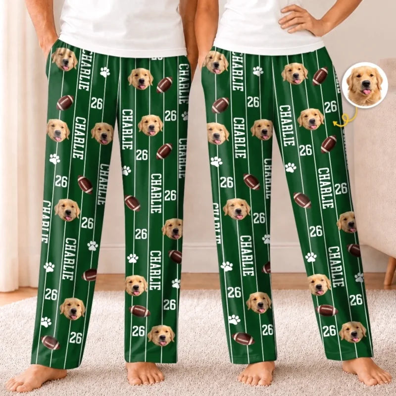 Custom Pet Photo Sports Gifts For Dog and Cat Lovers - Personalized Pajamas Pants
