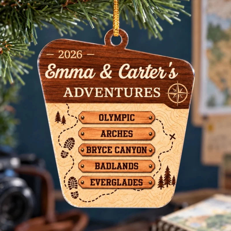 National Park Adventures - Personalized Acrylic Ornament - National Parks Adventure Lovers, National