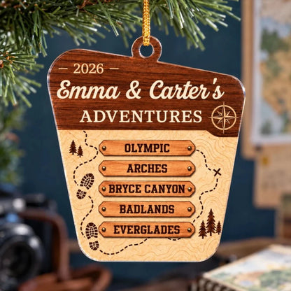 National Park Adventures - Personalized Acrylic Ornament - National Parks Adventure Lovers, National
