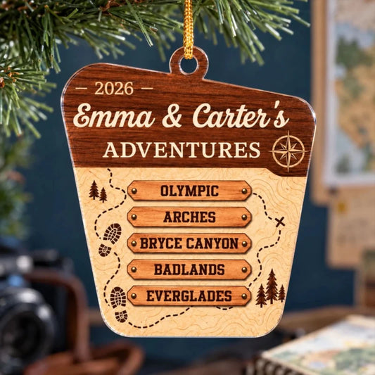 National Park Adventures - Personalized Acrylic Ornament - National Parks Adventure Lovers, National