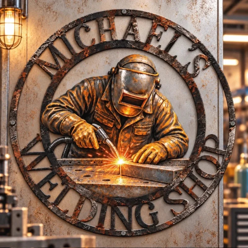 Custom Welding Workshop Gifts for Welders - Shaped Metal Sign