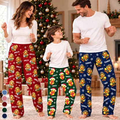 Custom Name Christmas Duck Gifts For Families - Personalized Pajamas Pants