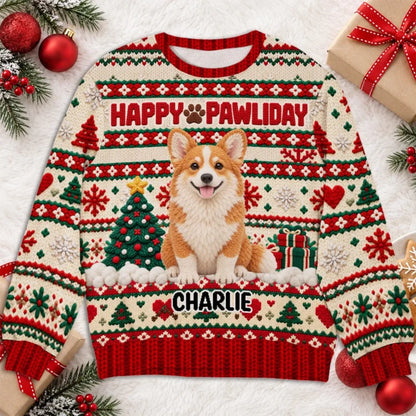 Christmas With My Dog - Personalized All-Over-Print Sweatshirt