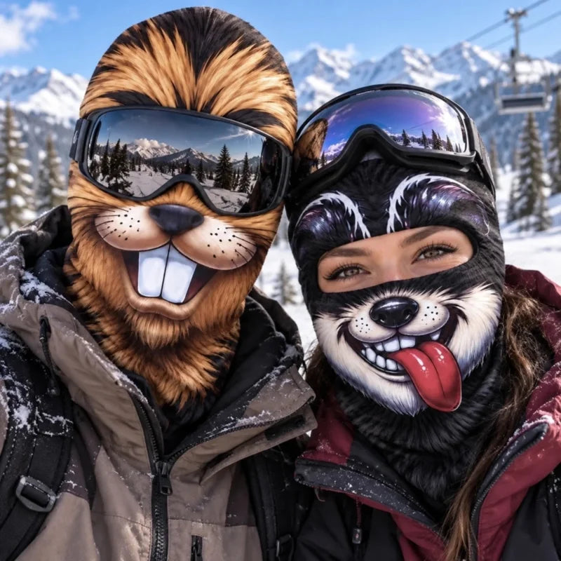 Custom Funny Skiing Animal Face Design Gifts For Men, Women - Personalized Ski Mask