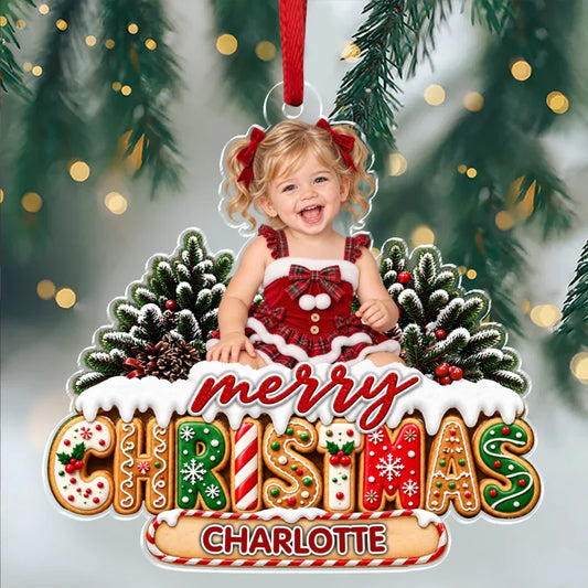 Custom Kid Photo Christmas Acrylic Ornament Unique Gift for Kids and Family LM32 670293