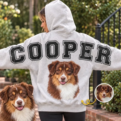 Personalized Arm To Arm Pet Photo Sweatshirt for Dog Lovers