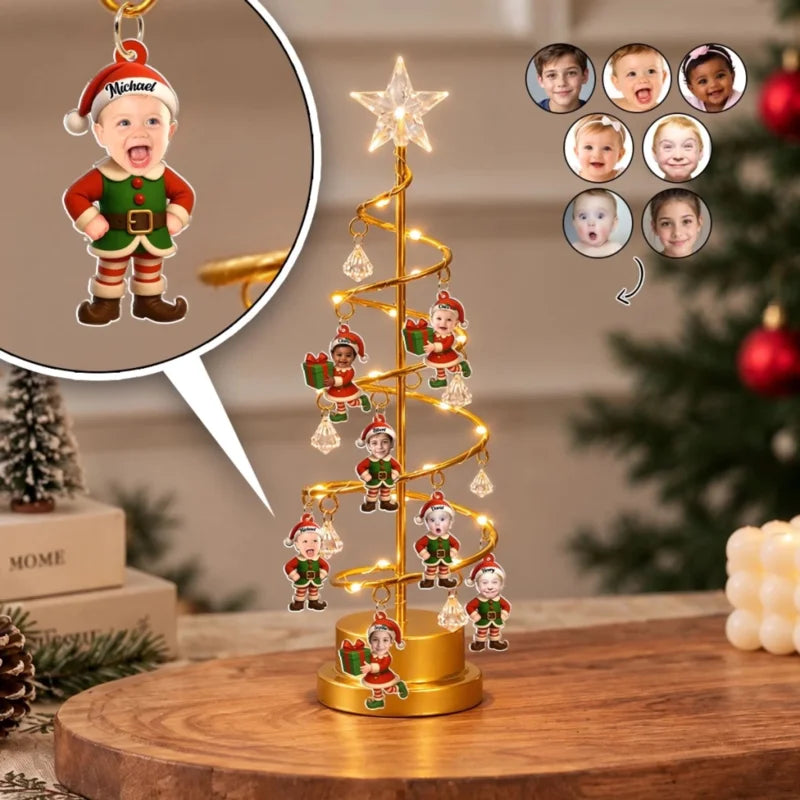 Personalized Little Elves Festive Light-Up LED Tree Lights