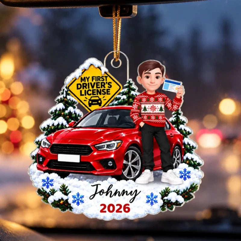 Personalized First Driver License Car Acrylic Keepsake Ornament