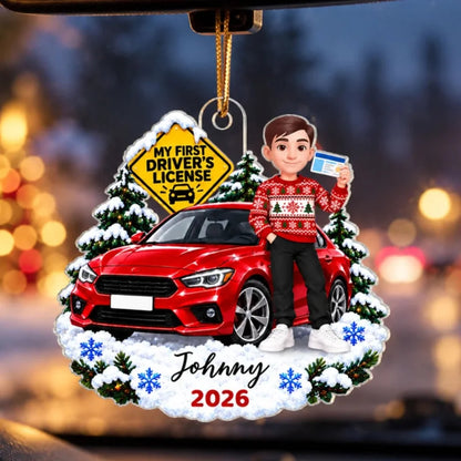 Personalized First Driver License Car Acrylic Keepsake Ornament