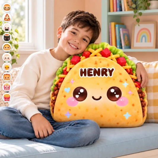 Custom Name Taco Gifts for Kids - Personalized Shaped Pillow