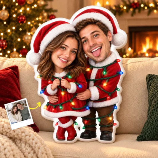 Custom Photo Christmas Gifts for Couples - Personalized Shaped Pillow