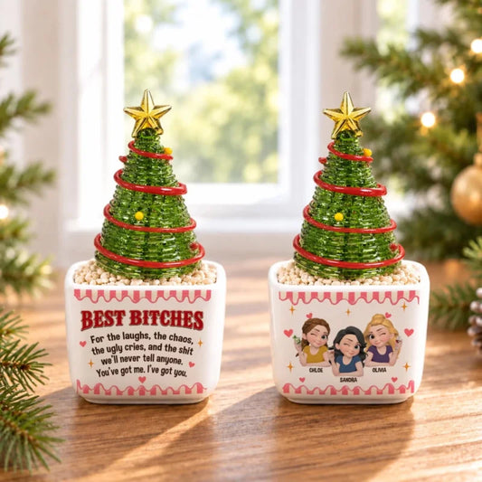 Chaos And Cheers - Personalized Glass Christmas Tree