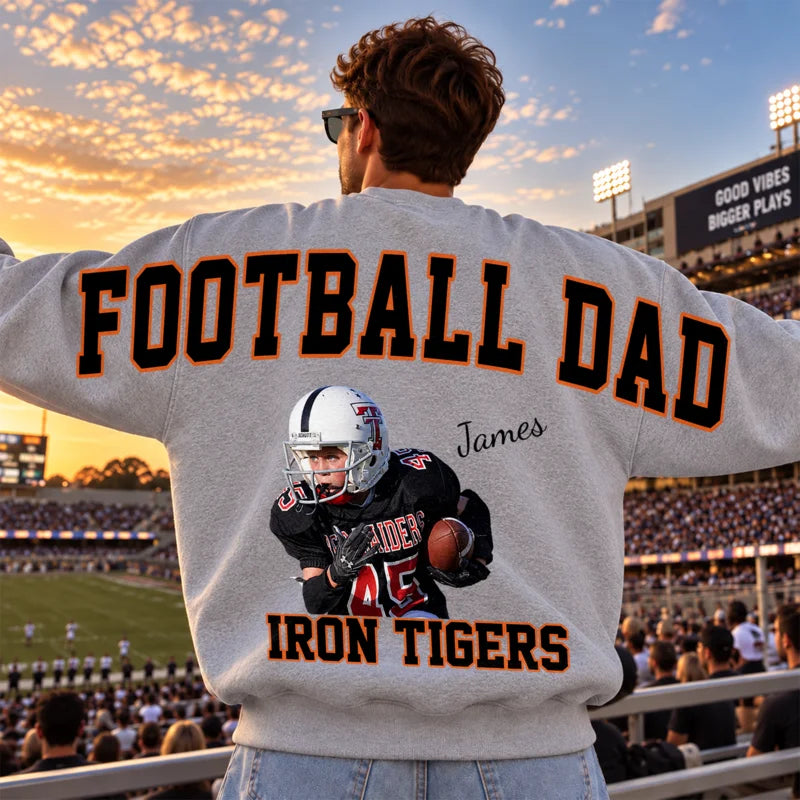 Custom Photo Football Dad Mom Shoulder To Shoulder Shirt CH07 180932