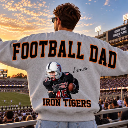 Custom Photo Football Dad Mom Shoulder To Shoulder Shirt CH07 180932