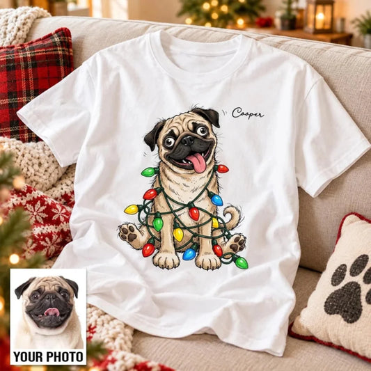 Custom Pet Portrait Quirky Silly Dog - Personalized Shirt - Funny Christmas Gift For Dog Lover