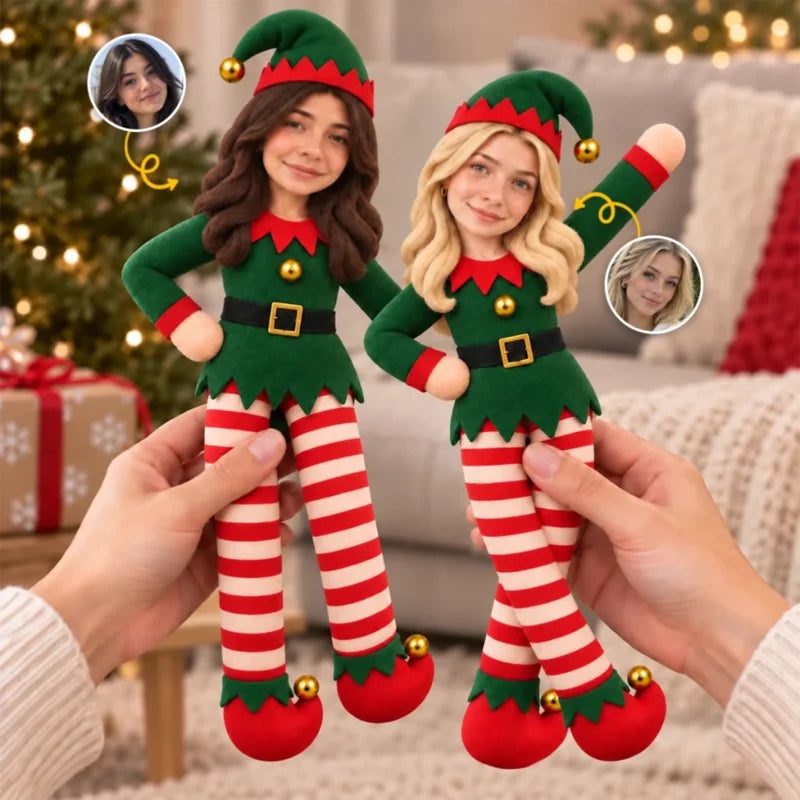 Custom Photo Christmas Gifts For Women, Besties, Coworkers - Personalized Poseable Plush Doll
