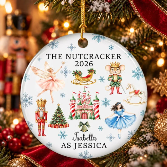 Dancing Into Christmas Magic - Personalized Ceramic Ornament