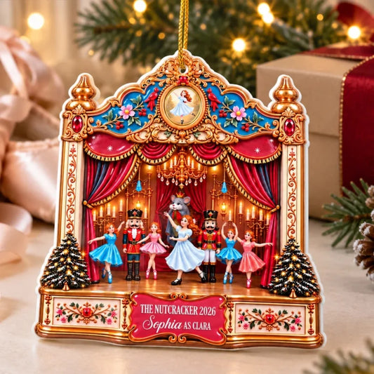 Christmas Dreams Shine On Stage - Personalized 3D White Acrylic Ornament