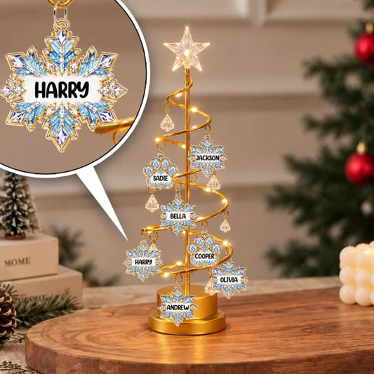 Snowflake Family - Personalized LED Tree Lights