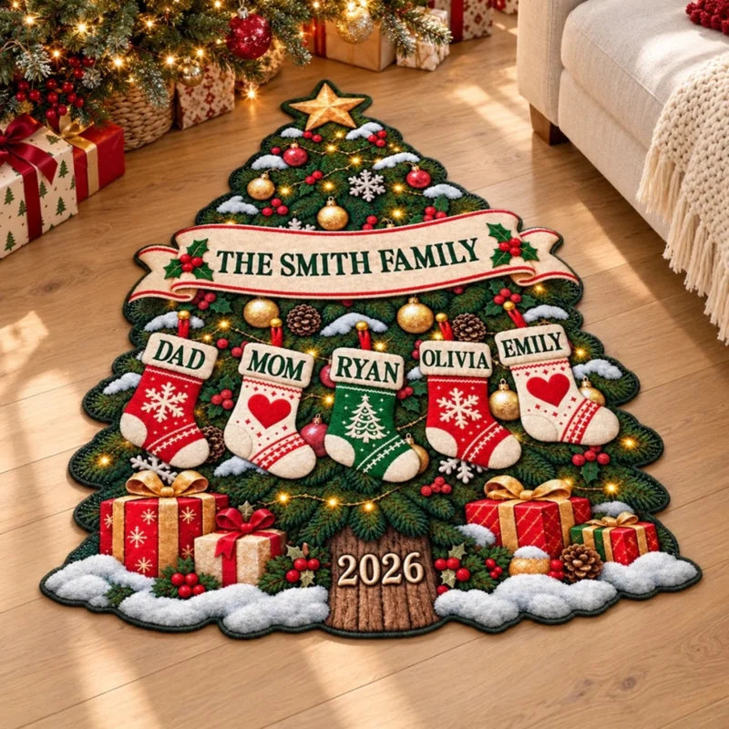 Our Family Christmas Tree - Personalized Doormat