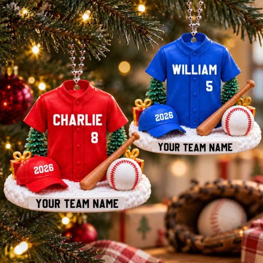Proud Baseball Player Uniform - Personalized 3D Printed Ornament - Real 3D Ornament, Christmas Gift 