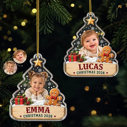 Custom Photo Christmas Acrylic Ornament - Personalized Baby Keepsake Tree Decor for Kids