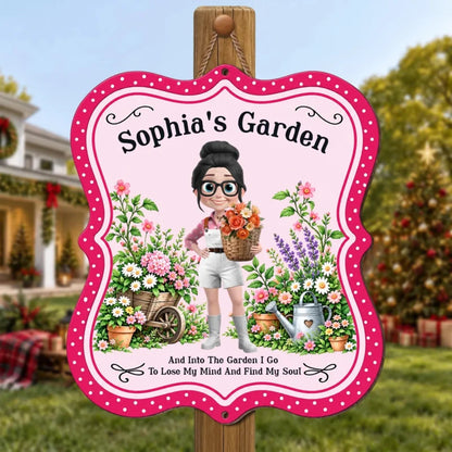 Into The Garden I Go Personalized Wood Sign - Custom Garden Decor Plaque for Mom