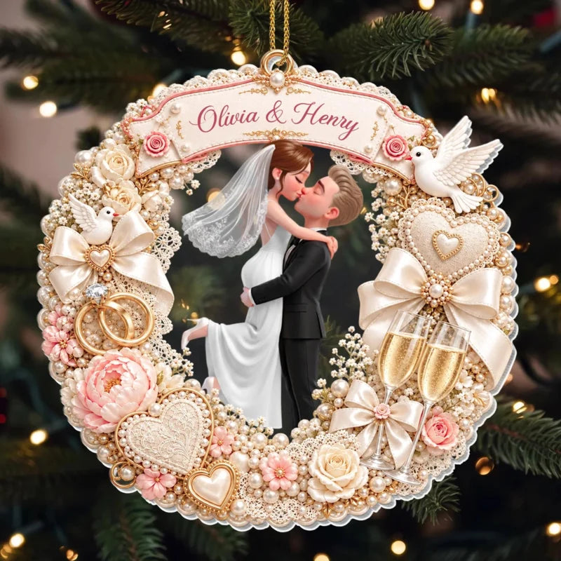 Our First Christmas As Husband And Wife - Personalized Acrylic Ornament for Couples