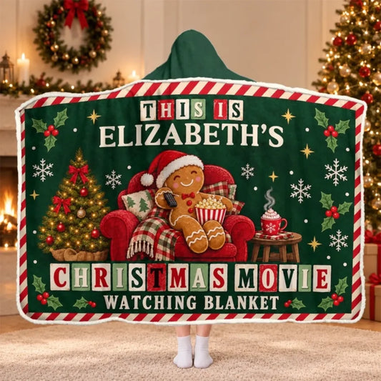 Custom Name Christmas Gifts For Movie Lovers - Personalized Wearable Blanket Hoodie