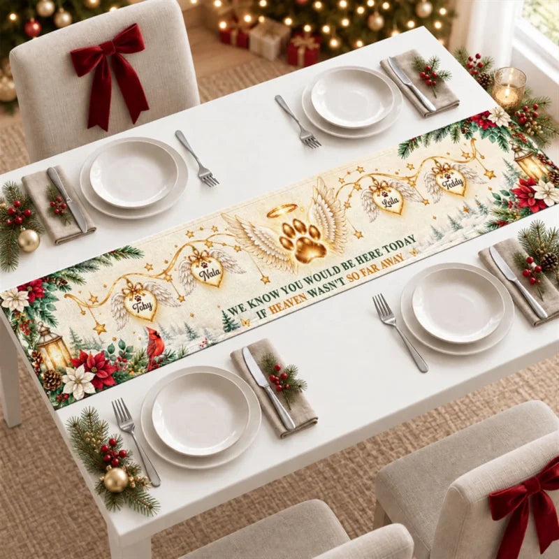 Our Angels At Christmas - Personalized Table Runner