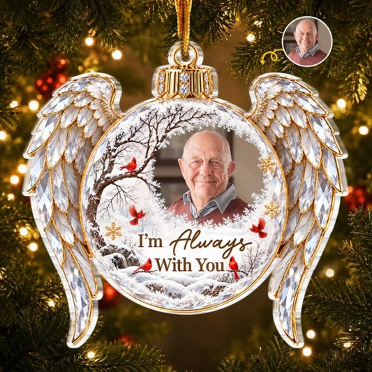 Custom Photo Memorial Angel Christmas Gifts - Personalized Acrylic Ornament