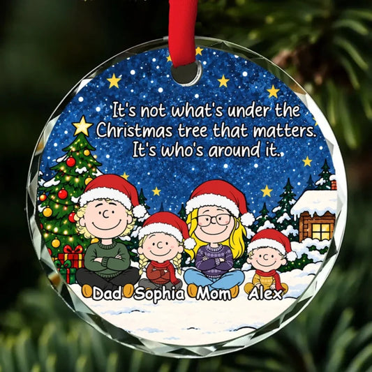 Family Together Forever - Personalized Glass Ornament