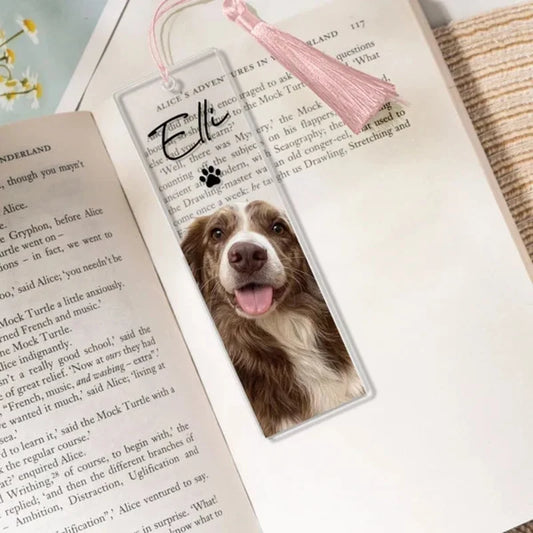 Personalized Acrylic Bookmark with Joyful Pet Portrait, Unique Keepsake Gift for Dog Owners Who Love