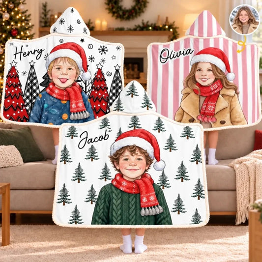 Custom Photo Christmas Gifts For Kids - Personalized Snuggle Blanket