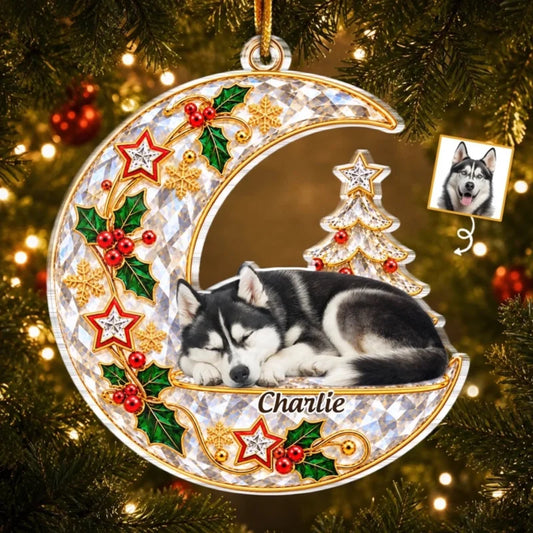 Custom Pet Memorial Photo Christmas Keepsake Gifts For Dog And Cat Lovers - Personalized Acrylic Orn