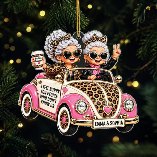 "I Feel Sorry For People Who Don't Know Us" Personalized Acrylic Ornament - Christmas Gift for Best 