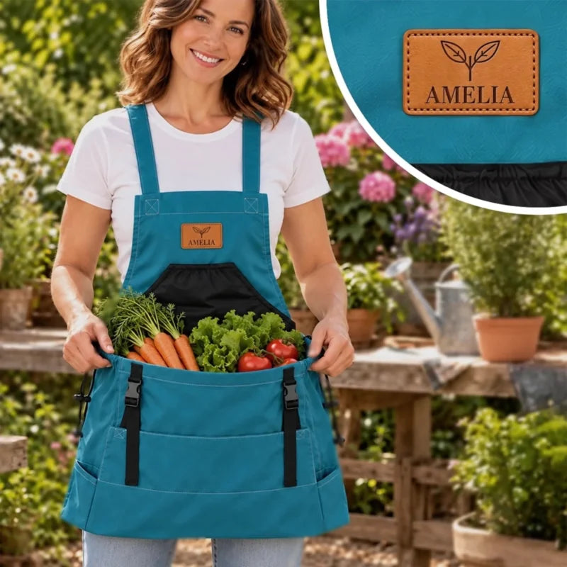 Custom Name Gardening Gifts For Gardeners - Personalized Gardening Apron With Pockets