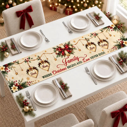 Together At Christmas - Personalized Table Runner