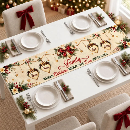 Together At Christmas - Personalized Table Runner