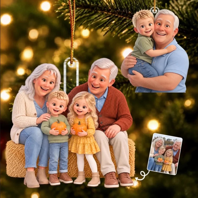 Custom Family Photo Christmas Gifts - Personalized Acrylic Ornament