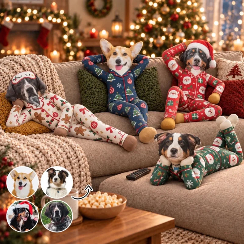 Custom Funny Pet Photo Christmas Plush Doll Gift For Pet Lovers • Zero Productivity - Personalized P