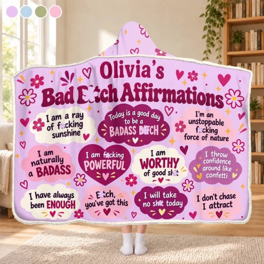 Custom Name Funny Affirmation Gifts for Women - Personalized Snuggle Blanket